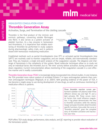 Thrombin Generation Assay | MLM Medical Labs